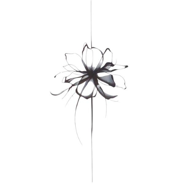 1 Piece - Delicate Lotus Flower Design Temporary Tattoo - Black