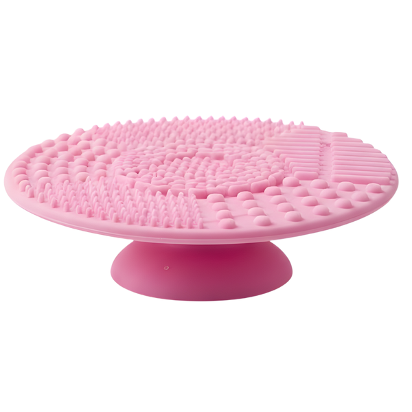 Round Silicone Makeup Brush Cleaning Pad With Suction Cup