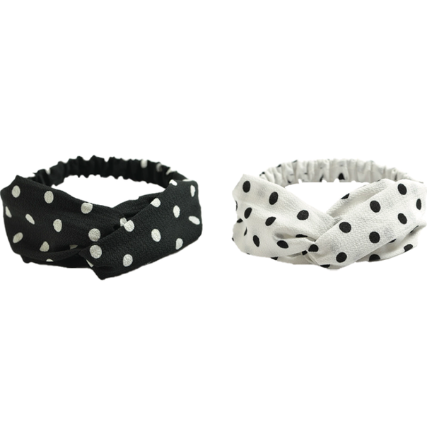 Wave Point Chiffon Headband, Elastic Cross Headband, Headband 2PCS