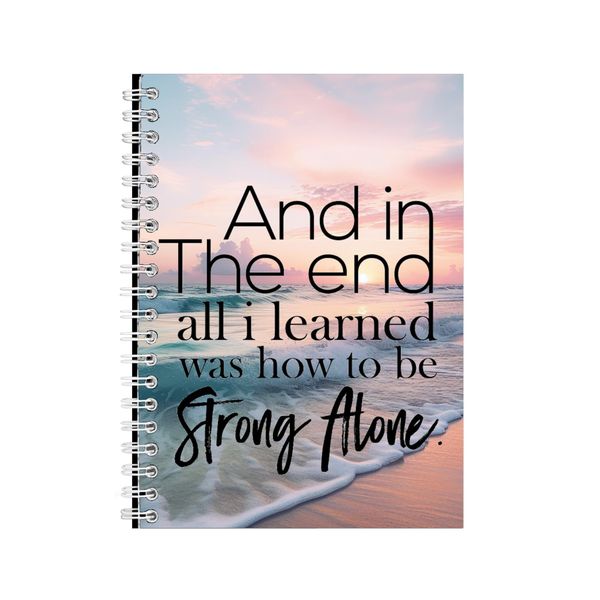 Strong Alone A5 Notebook Spiral and Lined Motivational Graphic Notepad 142