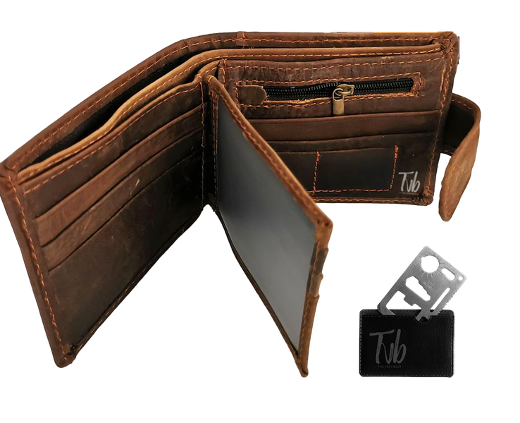 Men's Wallet, Brown Genuine Leather - Inspired by Wolfhound