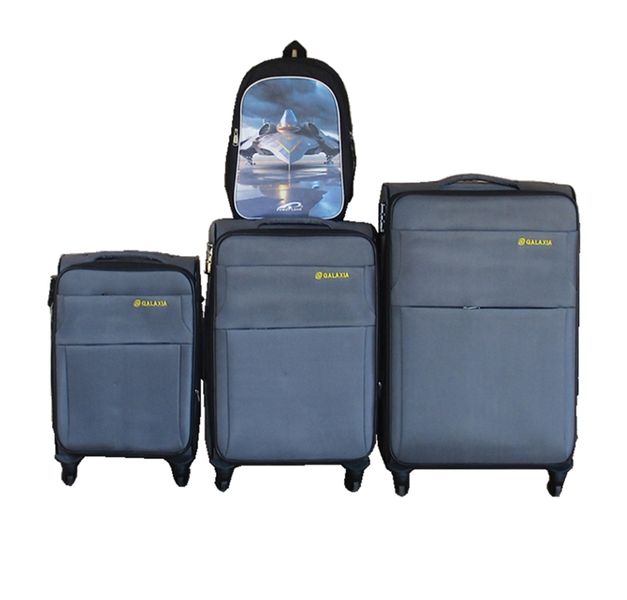 Galaxia 4-Piece Soft-Sided Luggage Set with Graphic Backpack