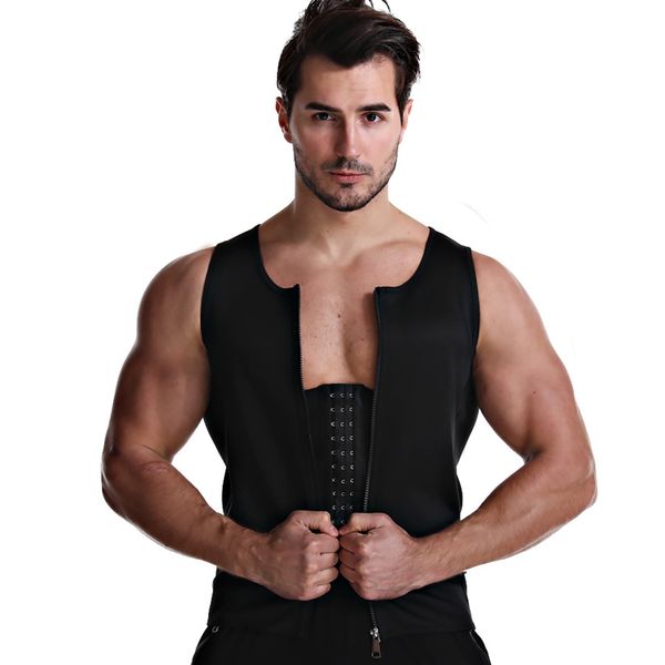 Men Sweat Sauna Vest - Waist Trainer Suit with Zipper for Body Slimming