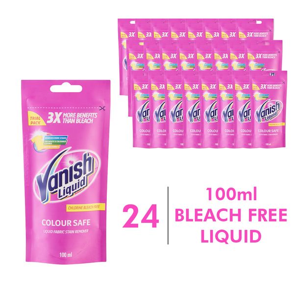 Vanish 24x100ml, Pink Stain Remover, Bleach Free Liquid, Laundry Booster