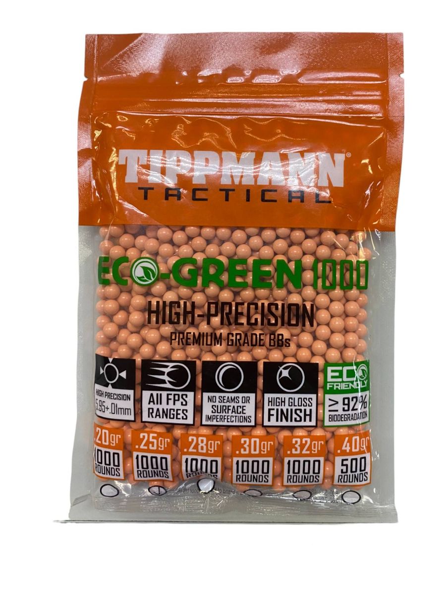 Tippmann ECO-Green 0.25g 1000ct Airsoft BBs Orange - 65552