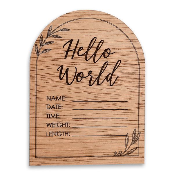 Laser Engraved Wood Hello World Plaque