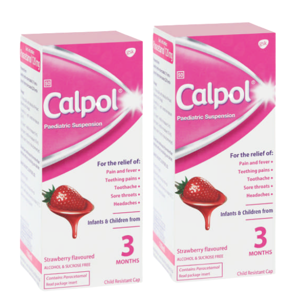 Calpol Paediatric Suspension Syrup 2 x 100ml Pack