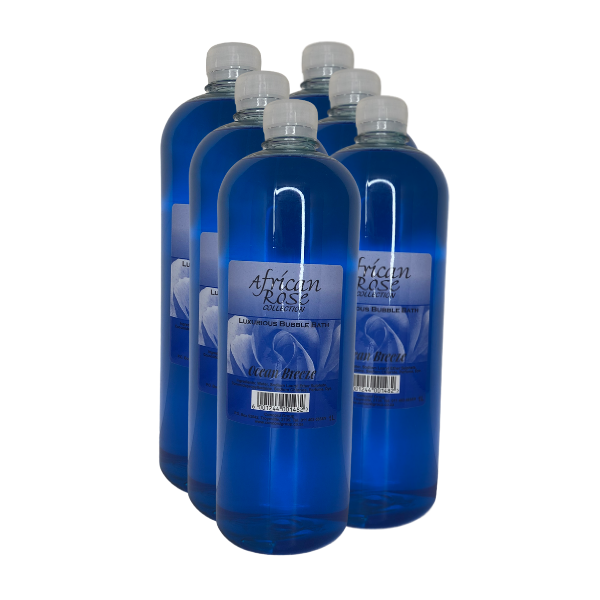 African Rose Collection Luxurious Bubble Bath - Ocean Breeze - 1L - 6 Pack