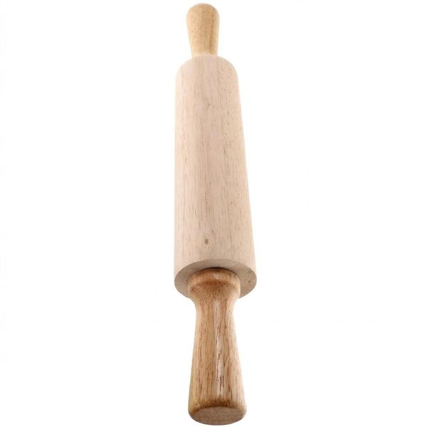 Cabilock Classic Wooden Rolling Pin with Sturdy Handles for Baking