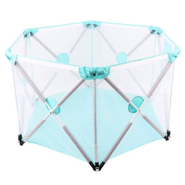 Foldable Hexagonal Baby Playpen - Mint Green