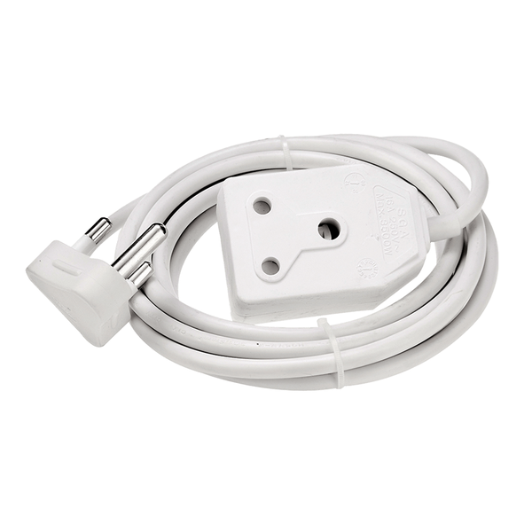 Extension Lead 3Mx1.5Mm White - 3 Pack
