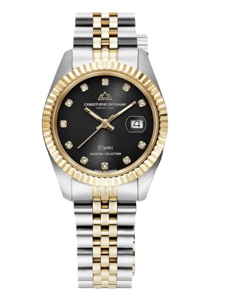 Christophe Dutchamp - Élysées Black dial, IPG Gold/Silver Strap &amp; Case