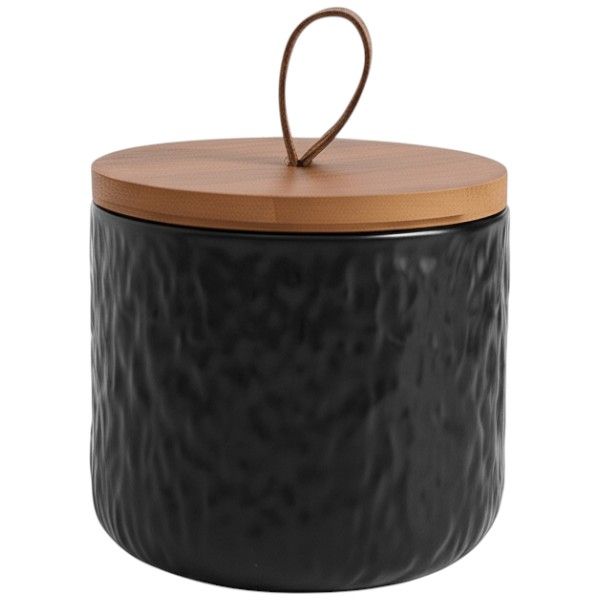 Small Countertop Ceramic Storage Jar with Lid
