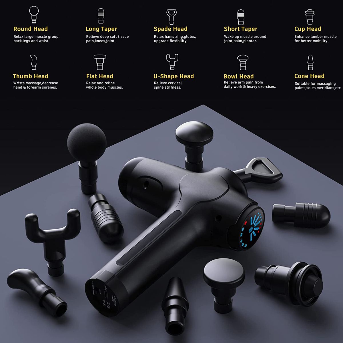 7 Speed LCD Display Deep Tissue Massage Gun | Shop Today. Get it