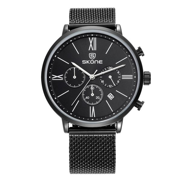 Skone Fulham Chrono Mens Watch - Silver and Black