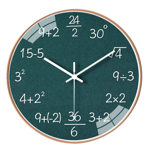 Decor Silent Ticking Math Decryption Wall Clock Puzzle - 20cm