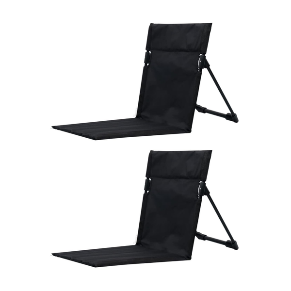 Lightweight Black Outdoor Reclining Foldable Chair - 2 Pack