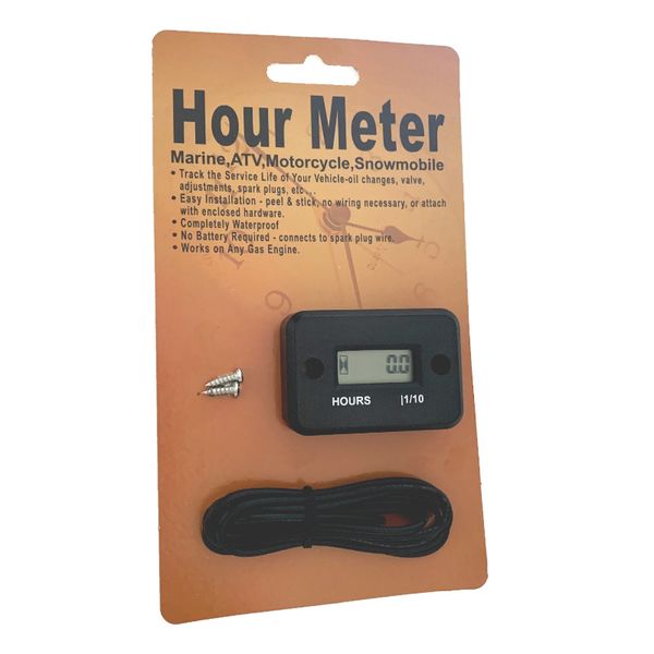 Hour Meter Inductive Digital - Connects to a Spark plug lead