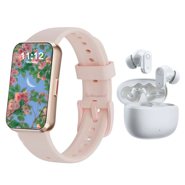 Fitness Smartwatch with Wireless Earbuds -Young, Chic - Android &amp; iOS Ready