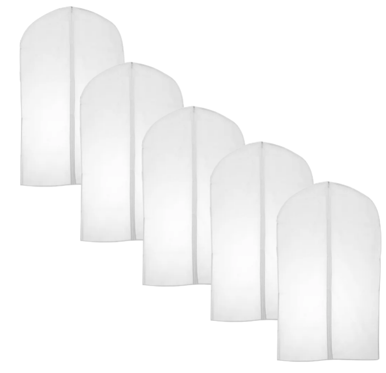 Pack of 5 Re-Usable Full Zipper Cloth Dust Cover Bag