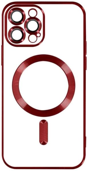 Clear Magnetic Case-Camera Lens Protector Compatible With iPhone 15ProMaxRed