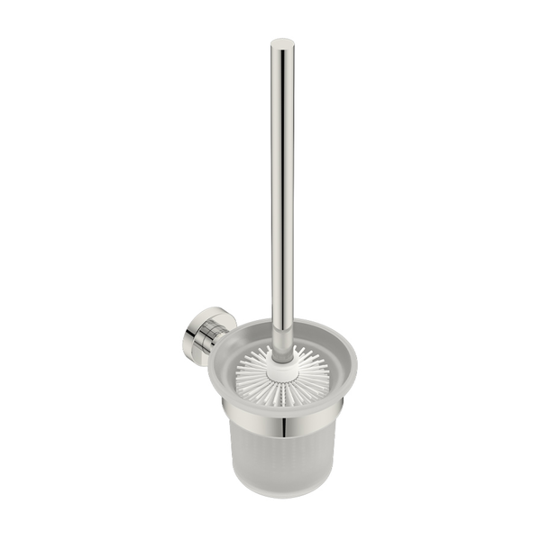 Wall Mounted Matte ChromeToilet Brush &amp; Holder