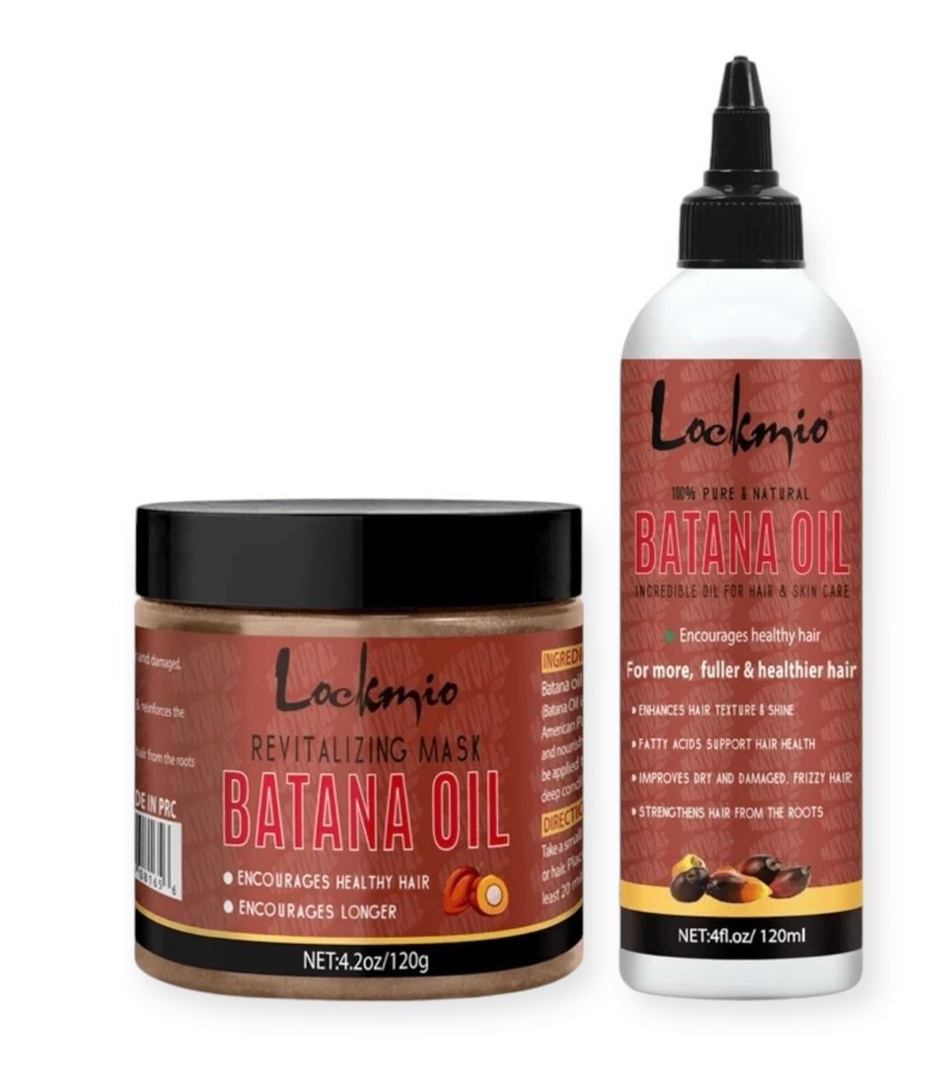 Lockmio 100% Pure & Natural Batana Hair Oil and Batana Hair Mask - Set