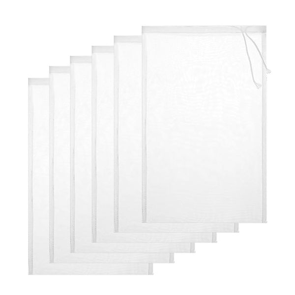 Reusable 200 Mesh Nut Milk Bags, for Juice Fine Nylon Strainer 6 Pack