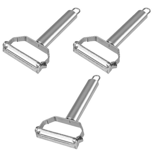 3 Pack - Stainless Steel Multipurpose Vegetable &amp; Fruit Peelers - Silver