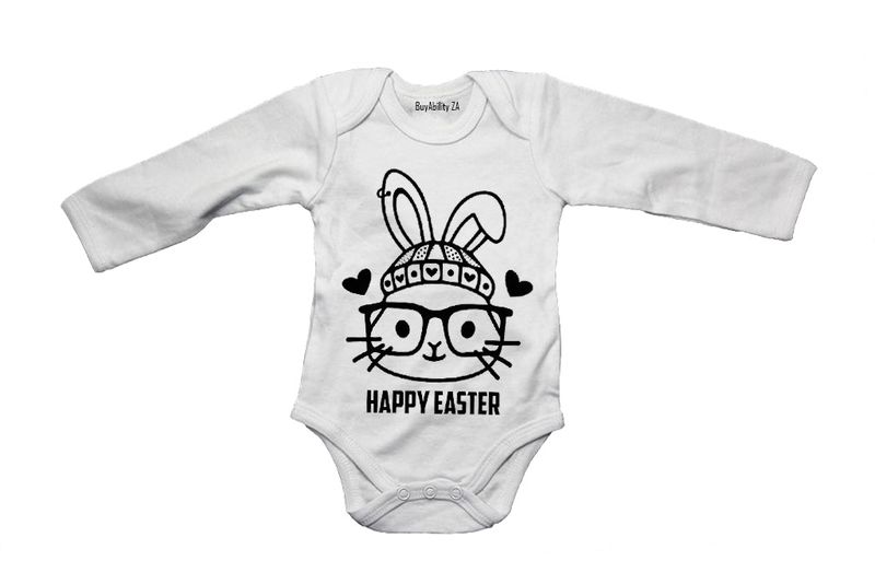 Happy Easter - Hat Bunny - Long Sleeve - Baby Grow