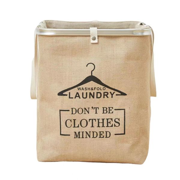 MyZakka Large Foldable Cotton Linen Storage Bins Laundry Basket