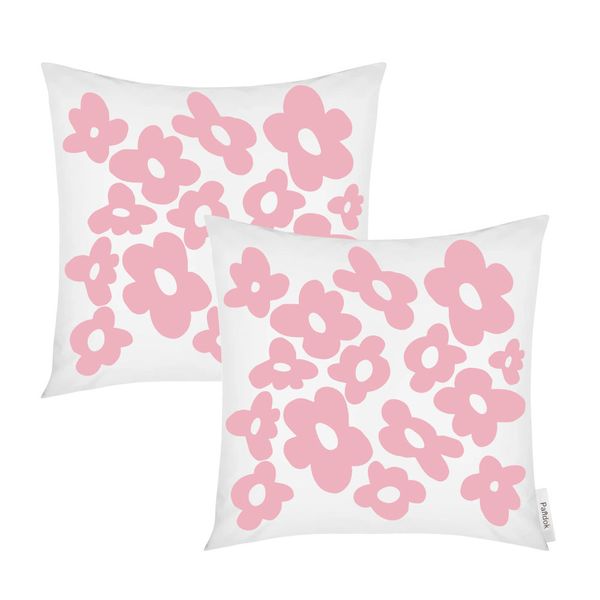 Pandok - Scatter Cushion Cover Set – Retro Pink Flowers
