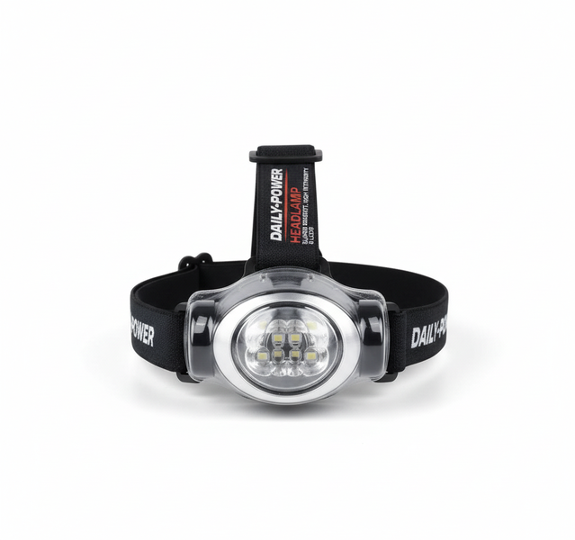 Daily Power LED Headlamp Torch - 3AAA Battery, Lightweight, 3 - 2 Pack