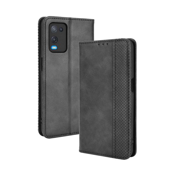 Flip Cover Compatible With Oppo A54 4G Magnetic Buckle Retro Leather Case