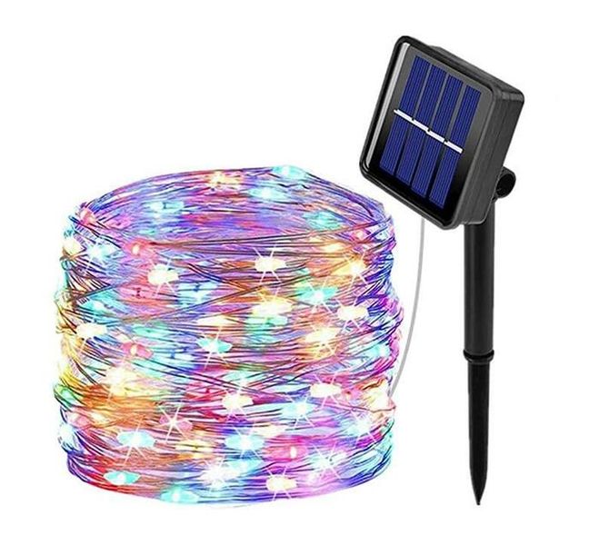 Pack of 2 - 10m Solar Copper Fairy Lights - Multi-colour