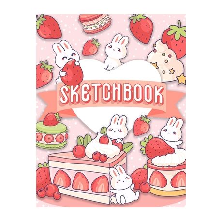 Sketchbook: 120 Blank Pages w/ mini Kawaii character (Sketchbook for Kids)  (Paperback)