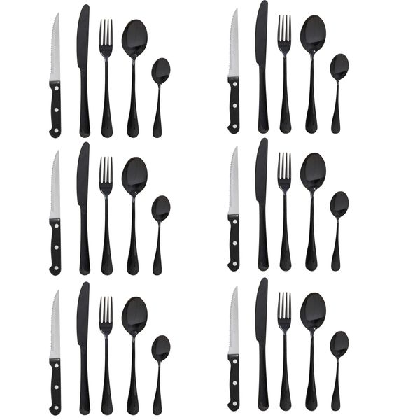LMA 30 Piece Stainless Steel Steak Knife &amp; Cutlery Set - C001