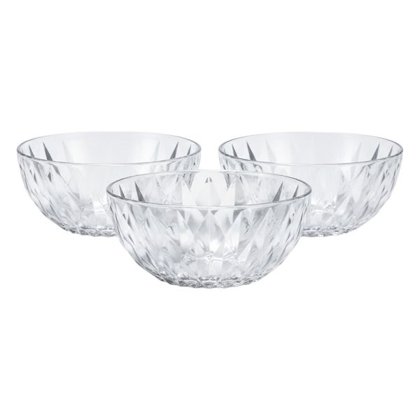 3 Piece Elegant Multi-Purpose Glass Bowl 6 Inches - Transparent