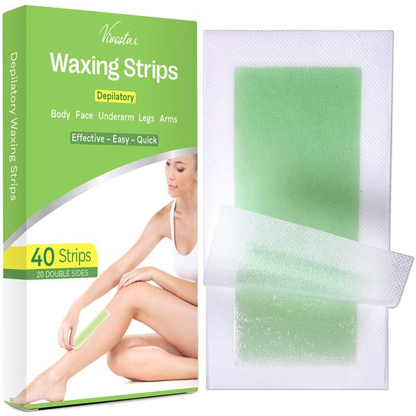 Wax Strips, Waxing Kit for Women, Hair Removal Wax Kit, 40 Count Large Size