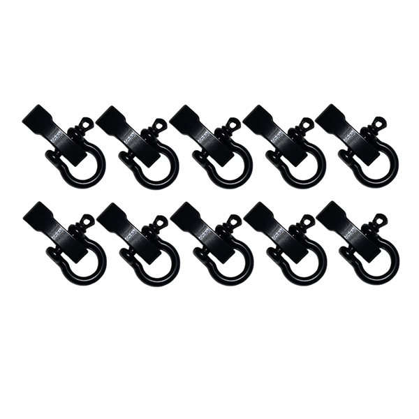 10 Sets Metal Bow Shackle Alloy Umbrella Rope Buckle Black