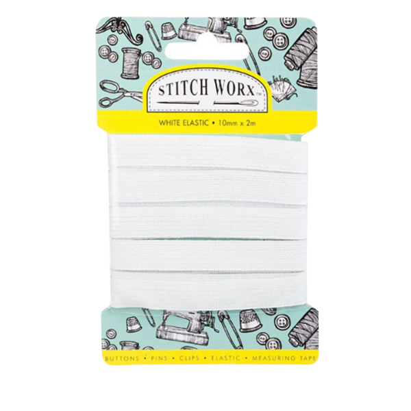Haberdashery - White Elastic 10 mm x 2 m
