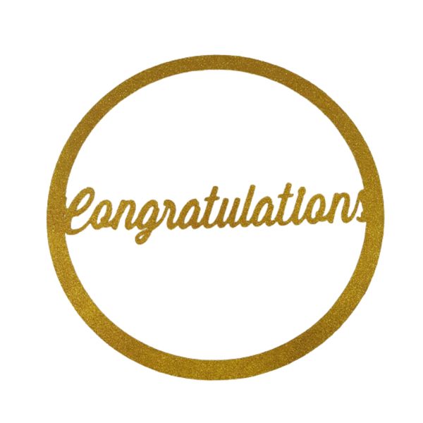 Round Wooden Congratulations Sign - 74cm