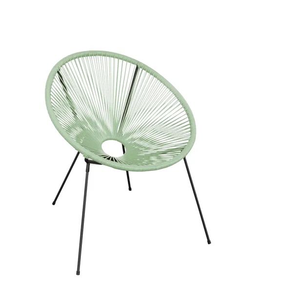 Rattan &amp; Steel Round Perla Patio Chair