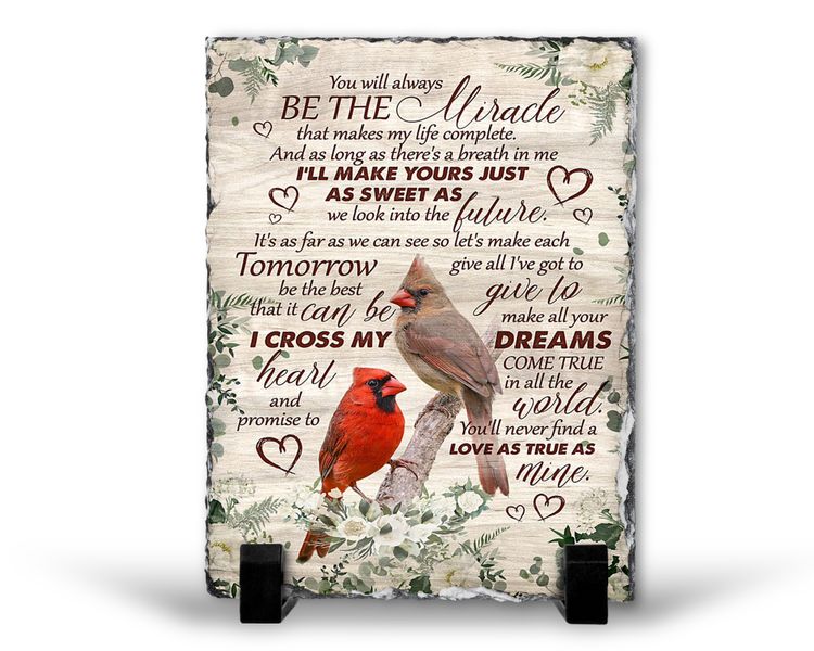 Love As True Husband Wife Birthday Anniversary Gift SH-03 Rock Slate