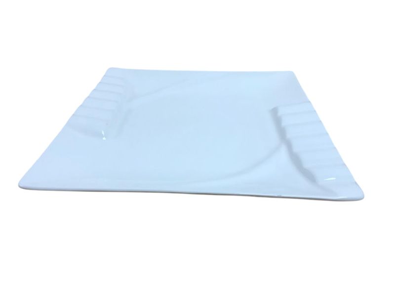 White Ceramic Square Dessert Plate 20cm x 20cm x2cm - Set of 8