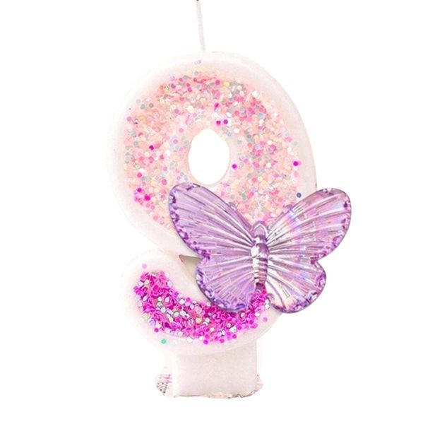 Butterfly Birthday Candle Number 9