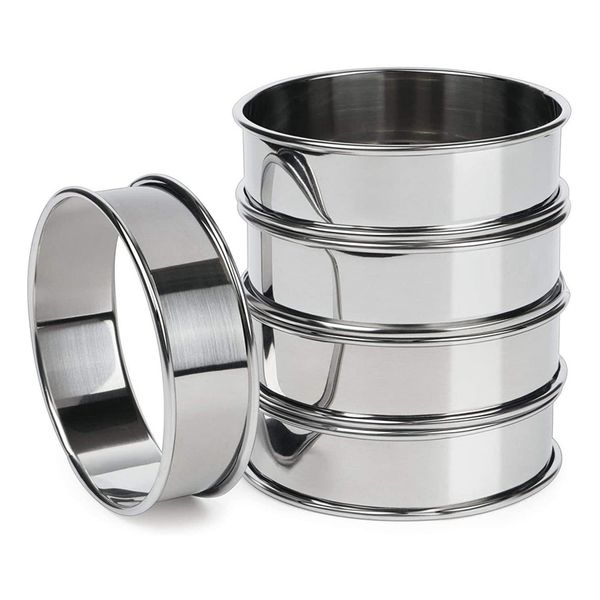 5 Pieces Double Rolled Tart Rings For Home Restaurant Baking Tools