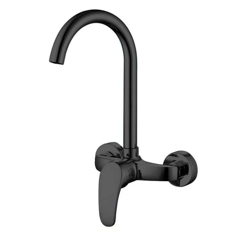 Matte Black Wall-Mounted Kitchen Mixer - 36128B