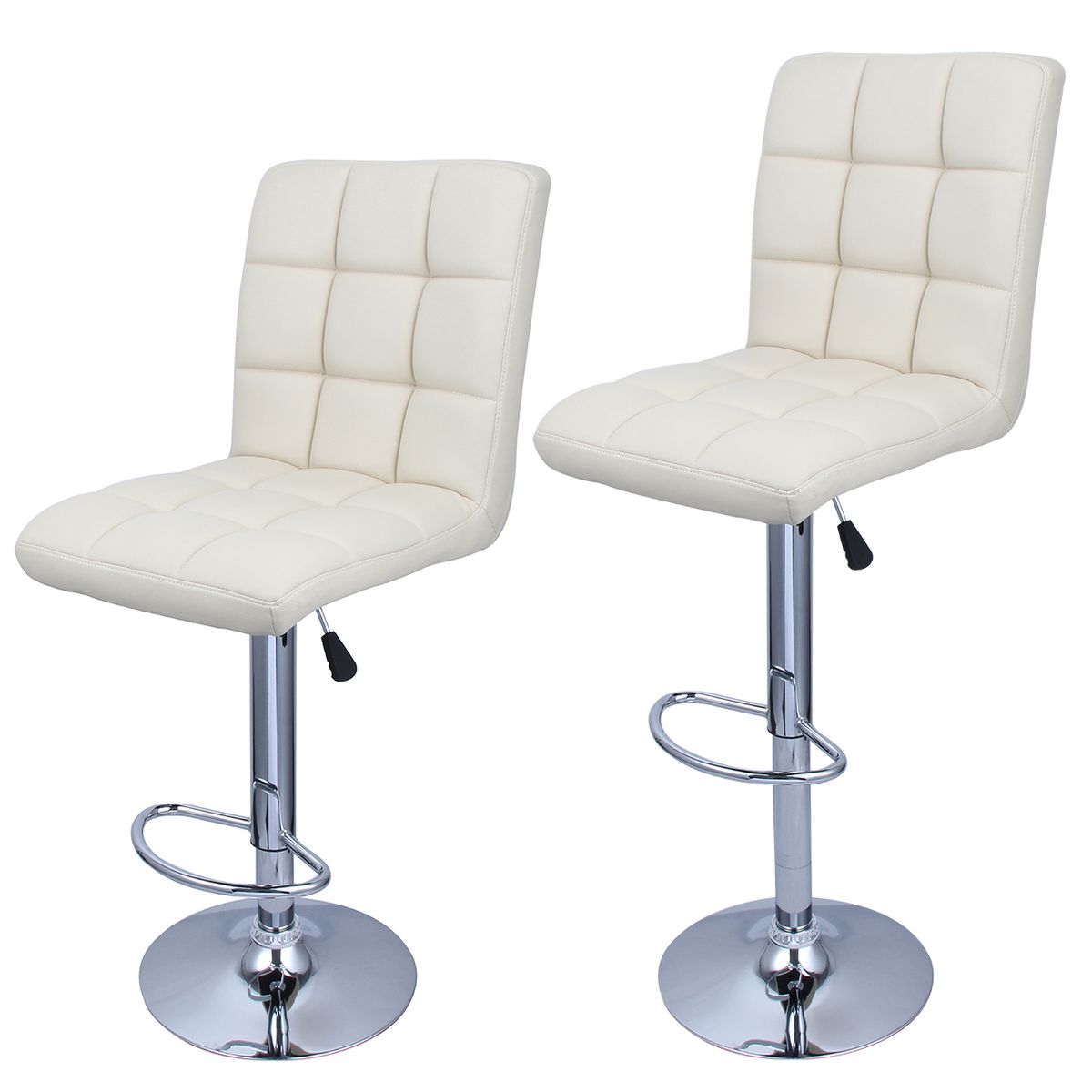 Bar Stools / Kitchen Counter Breakfast Chairs Set of 2 White Colour