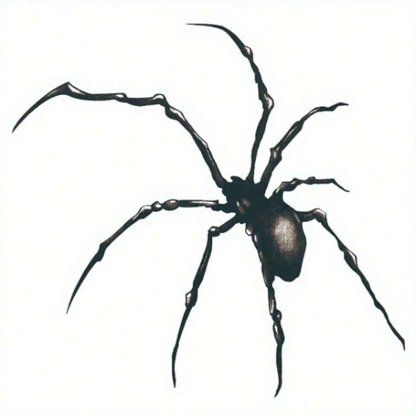 Large Spider Print Waterproof Temporary Tattoo - Black